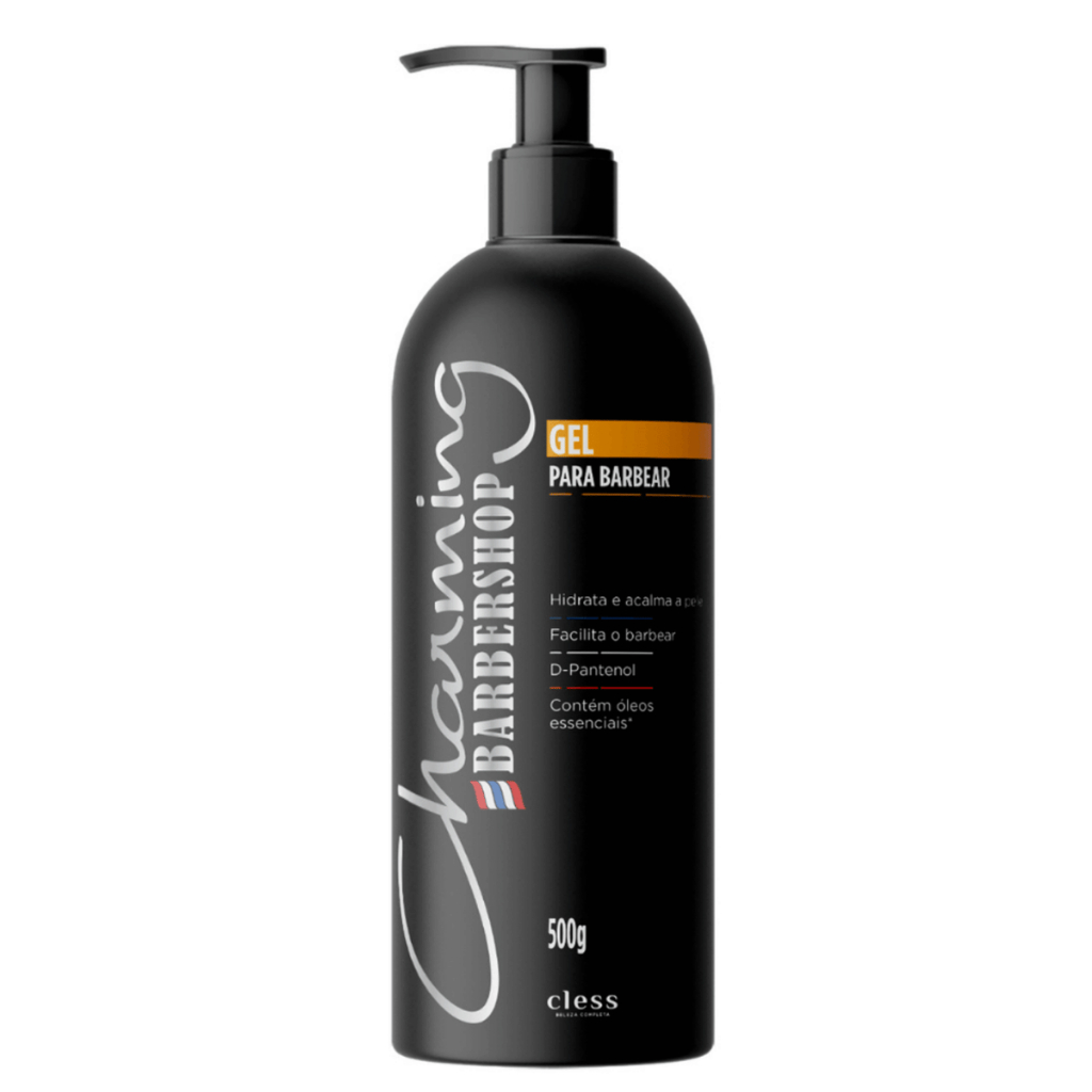 Gel Para Barbear Profissional Calmante Hidratante BarberShop 500g Charming - Cless