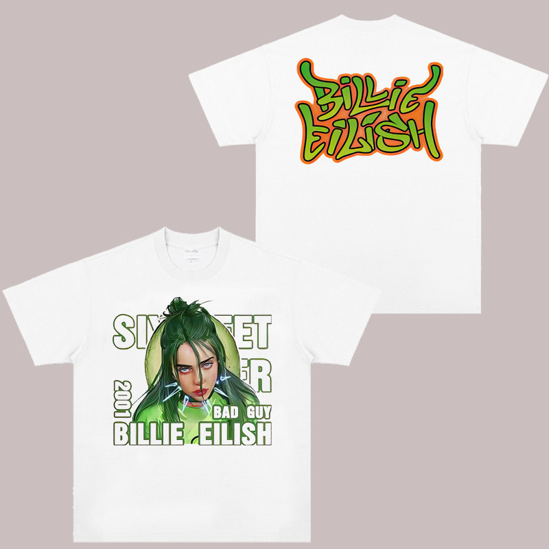 Music.Soul Camiseta Vintage Hip Hop Rock Billie Eilish Digital Confortável Estilosa Divertida Moda Feminina Casual