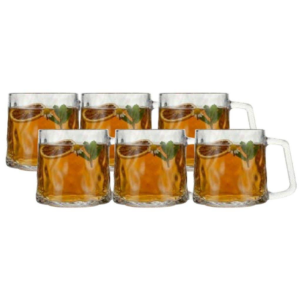 Caneca de Vidro Caneca Chá Vulcano Ondas 330ml, Jogo de Canecas de Vidro Chá Café 6pcs – Ruvolo