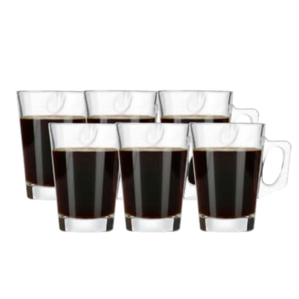 Caneca de Vidro Caneca Café Italia 130ml, Jogo Canecas de Vidro Ítalia 6pcs – Ruvolo