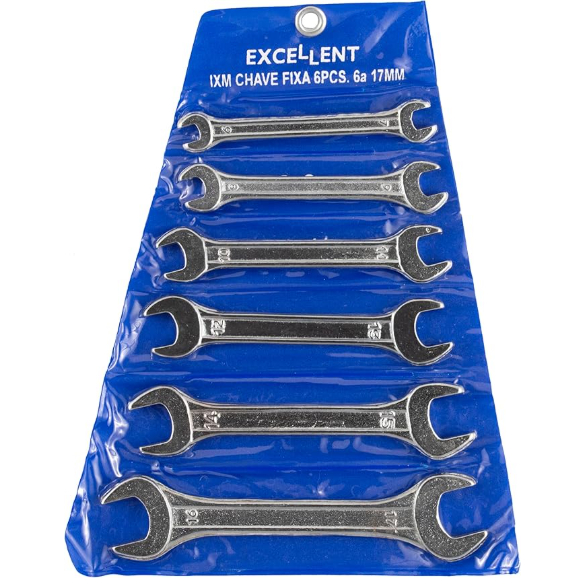 CHAVE FIXA 6PCS 6a 17MM AÇO VANADIO