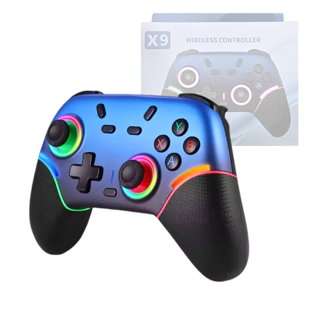 Controle Gamer Sem Fio Bluetooth X9 Switch OLED Lite Steam PC Vibração Dual Shock