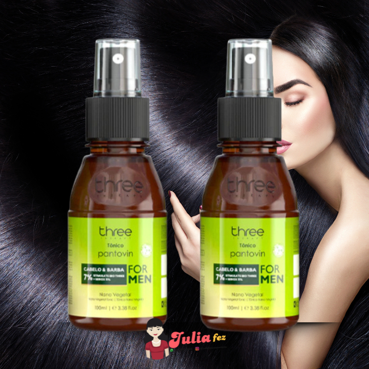Tônico Pantovin Three Therapy Crescimento Capilar Cabelo e Barba 2x60ml
