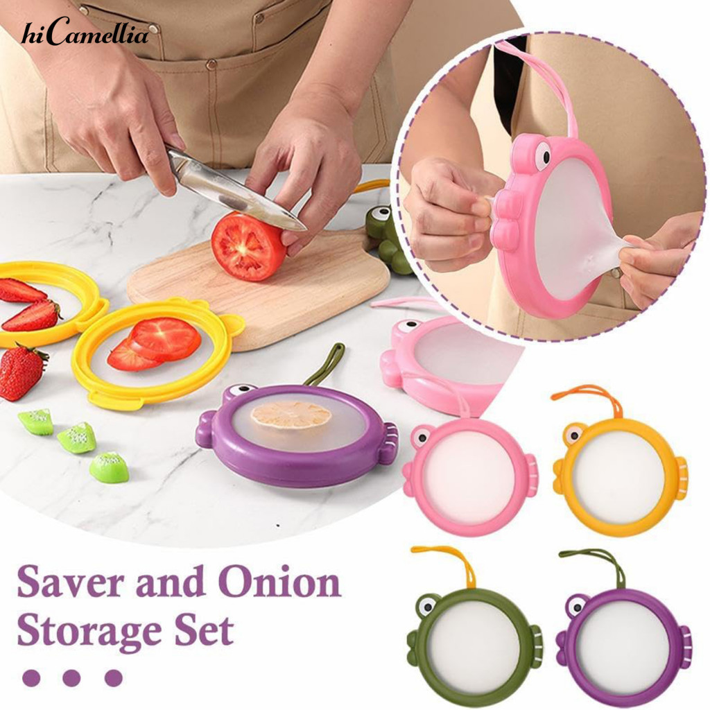Fruit Storage Container Onion Keeper for Fridge Stackable Organizer with Airtight Lid for Avocado and Lemon Perfect for