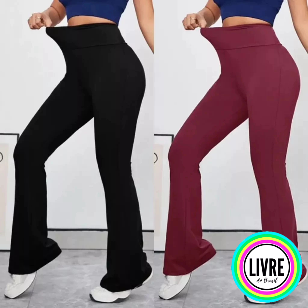 Calça Cintura Alta Bailarina ROMA Estilo Flare Moda Estilosa Tendência