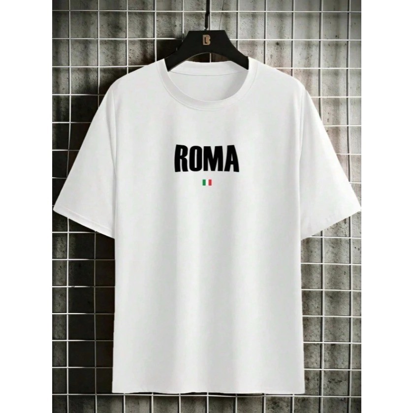 Camiseta Masculina Feminina Roma Moda Italiana Camiseta Estampada Unissex Italy 100% Algodão