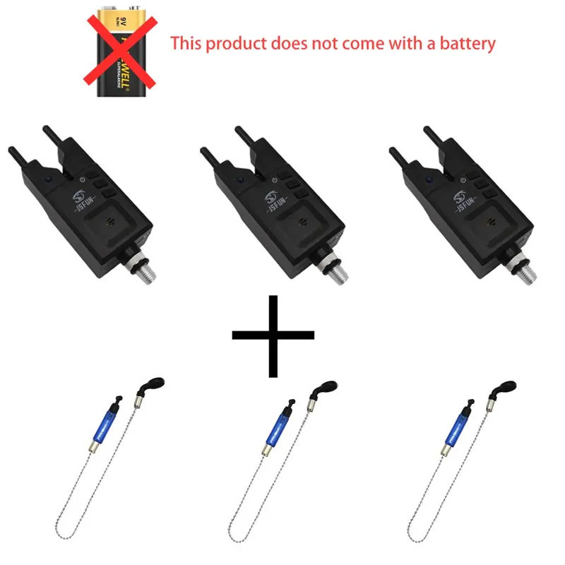 JSFUN Wind Bar Alarm 3 3 Conjunto de Alarmes de Picada Sem Fio para Pesca Kit de Alarme Digital para Pesca Indicador de
