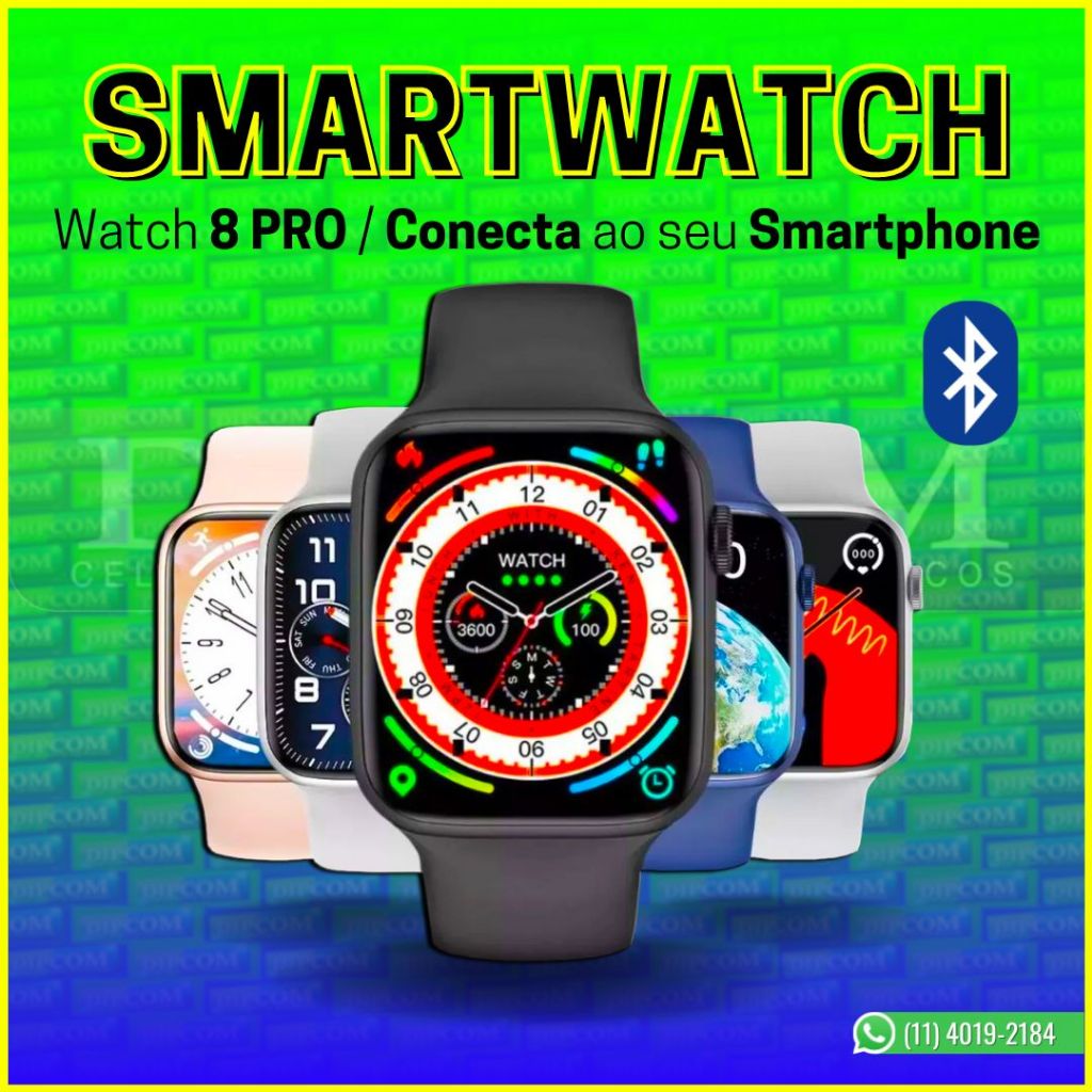 Relógio Inteligente Smart Watch 8 PRO IOS e ANDROID Com Multi-Funções