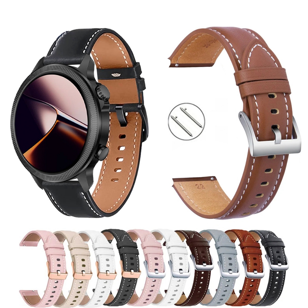 Pulseira 22mm de Couro para Smartwatch Multi G2R de Engate Rapido