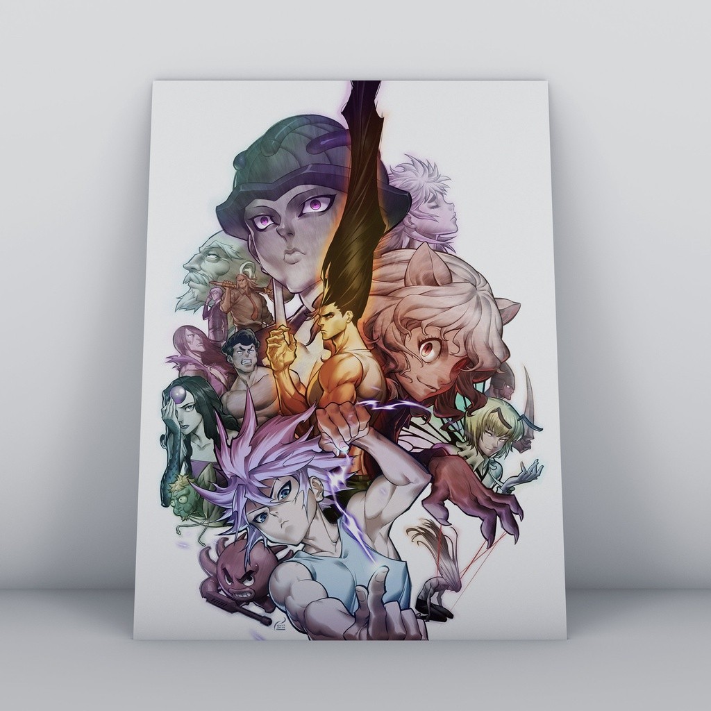 Hunter x Hunter Quadro Anime em MDF Decoração de Parede para Sala Quarto Lan House e Escritório