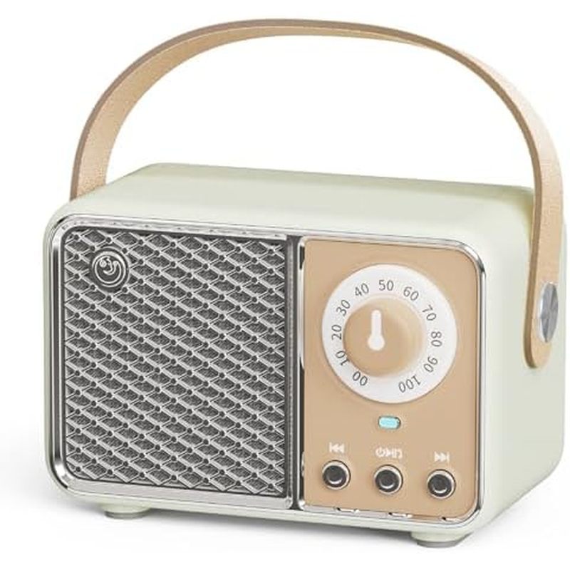 Alto-Falante Bluetooth Retrô Dosmix , Mini Sem Fio Vintage Para Mesa De Quarto , Cozinha E Escritório , Portátil Bonito