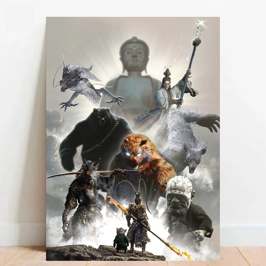Quadro Placa decorativa geek Games Black Myth: Wukong Rpg Ação geekworld 01