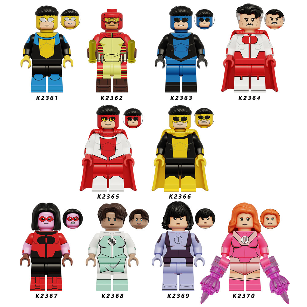 Mark Greyson Eve Omni-man Invincible Rex Mason Vanessa Blocos De Construção Figura Brinquedos Presente Para Crianças