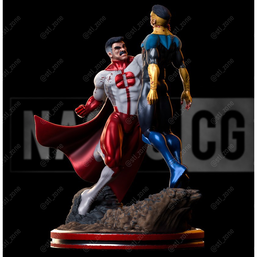 Action Figure Omni-Man vs Mark Grayson (Invincible) - Colecionável de Luxo