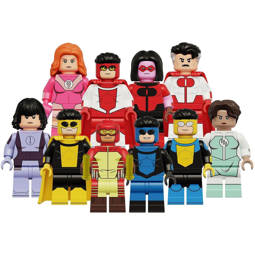 2026 Novo estilo compatível com Lego Invincible Young Man Series Split Kate All-round Blue Black Mark Modelo educacional
