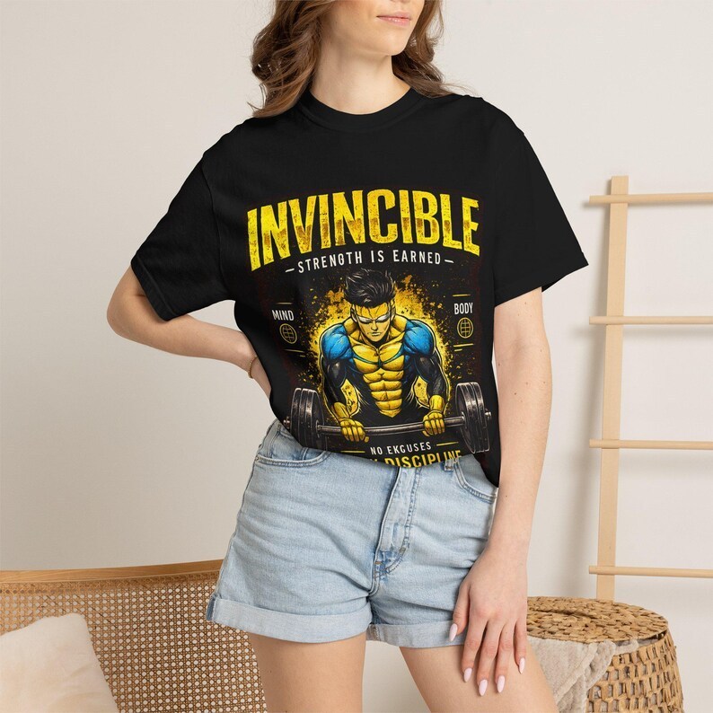 [Premium Algodão Puro]TAC Invincible Think Mark com estampa vintage de quadrinhos e anime