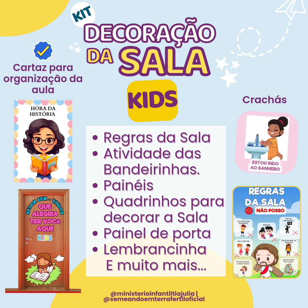 KIT VOLTA ÀS AULAS - ROTINA DA SALA EBD | MINISTÉRIO INFANTILEBD | REGRAS DA SALA ????