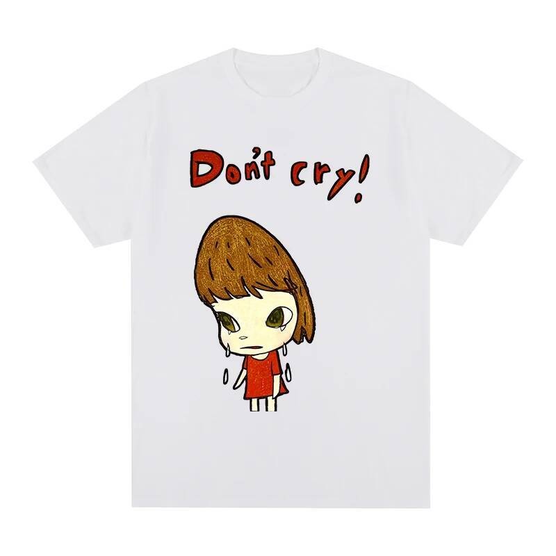 Yoshitomo Nara Don't Cry Vintage Streetwear Hip Hop Camiseta Masculina Feminina