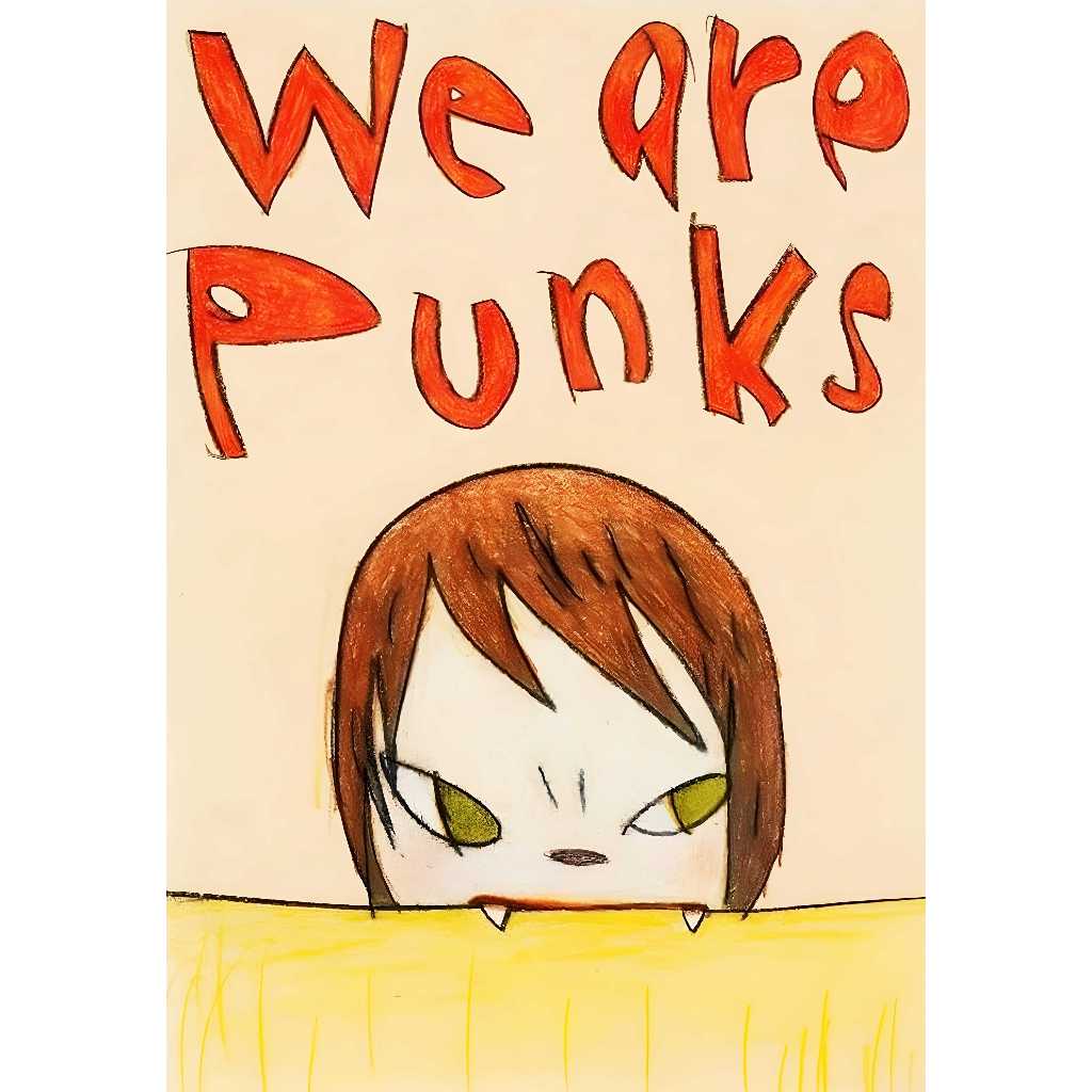 Adesivo - Yoshitomo Nara  -  We Are Punks -   Decora   -  33 Cm X 48 Cm