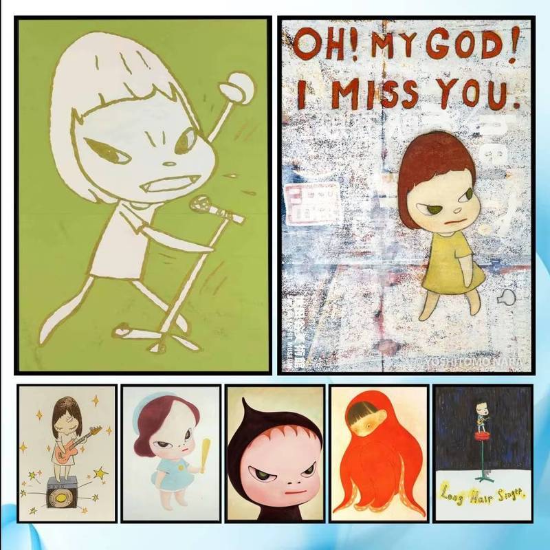 Y-Yoshitomo Nara Poster HD Arte Parede Pegajosa À Prova D'água Casa Sala De Estar Quarto bar Decoração Estética