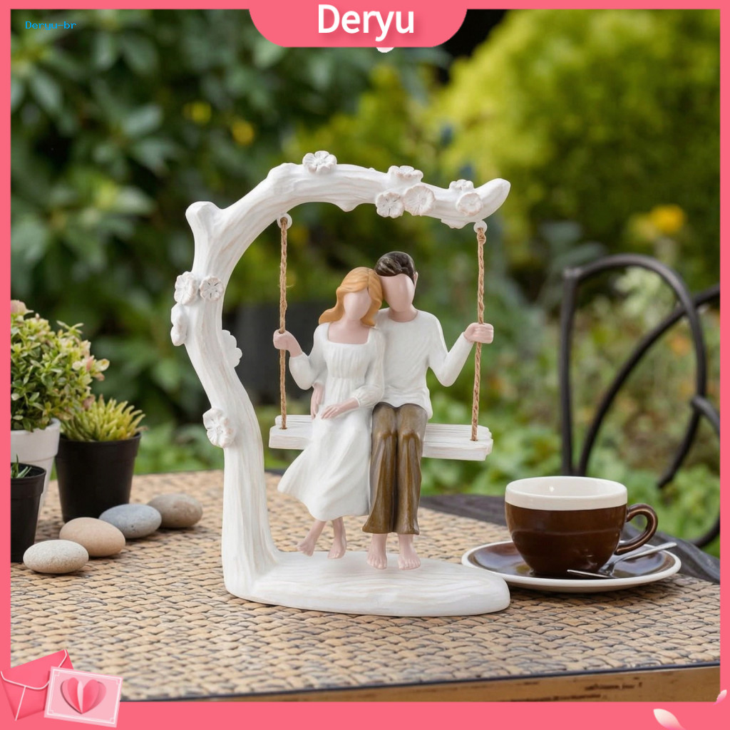 Artistic Showcase Display Items Couple Ornaments for Home Decor Resin Swing Ornament – Faceless Love Statue for Weddin