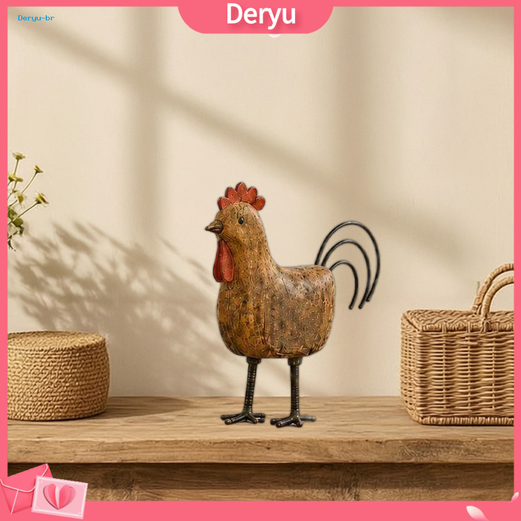 Resin Piglet or Chicken Statues Farm Figurines Rustic Pig Rooster Farmhouse Decor for Home Office Desktop Shelves and Ta