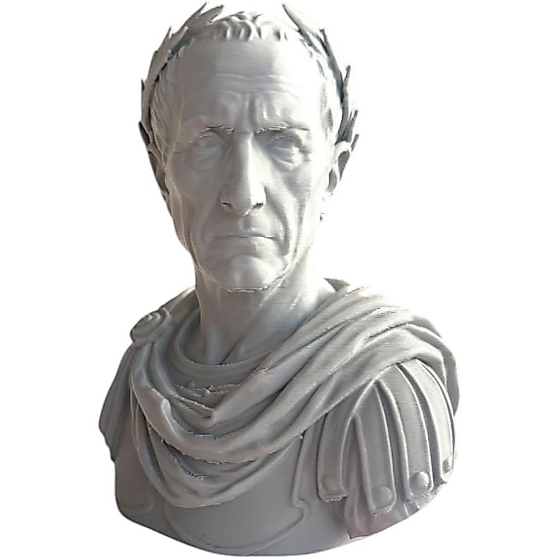 Busto Imperador Júlio César Roma Antiga Escultura Líder Romano Impressão 3D PETG Premium Decorativa