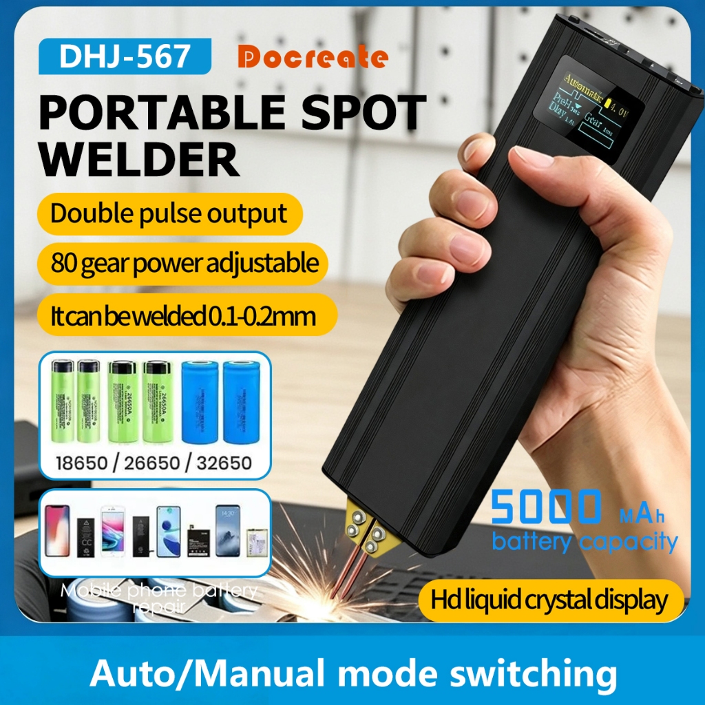 DHJ-567 Portable Spot Welder for 18650 Battery Pack DIY Welding with Adjustable Power