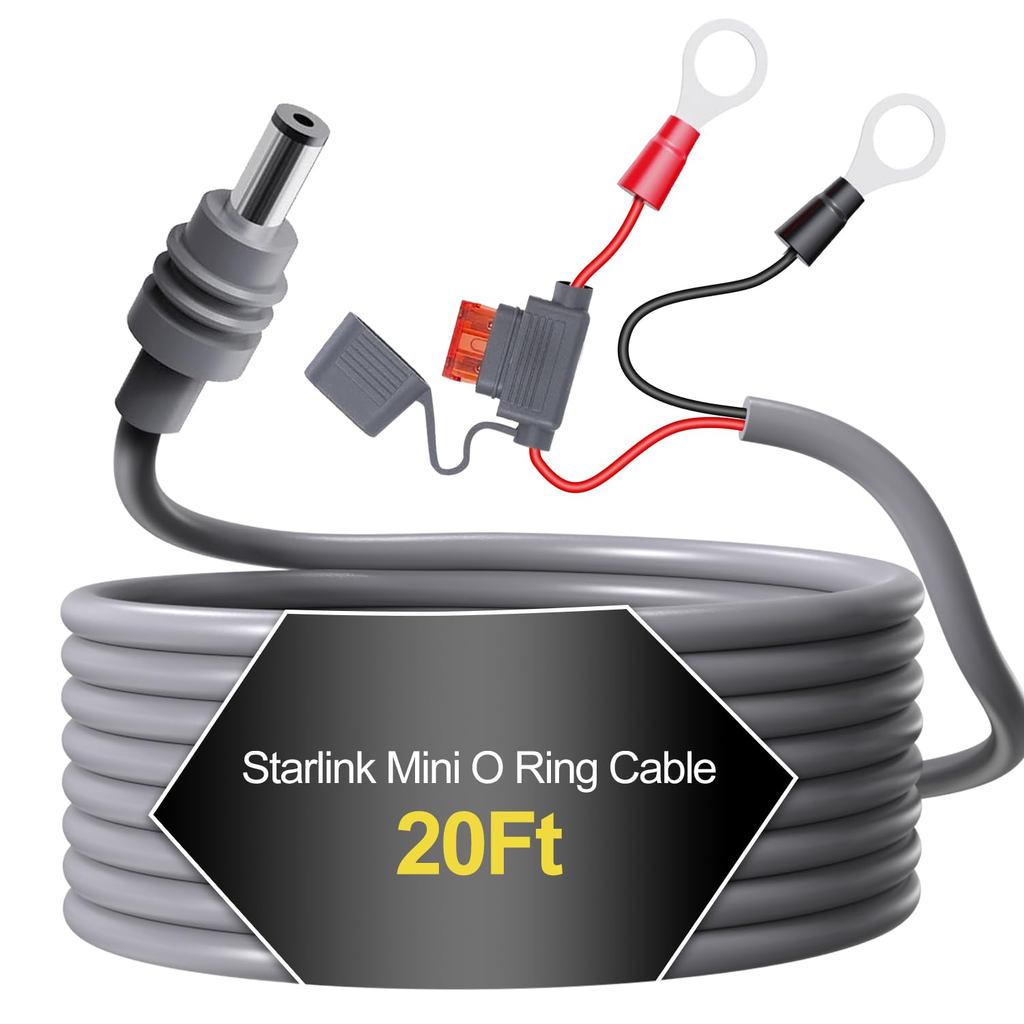 Starlink Mini Direct Battery Power Cable, 18AWG DC Power Cable DIY Kit with ATC/ATO Blade with Fuse Holder for Starlink