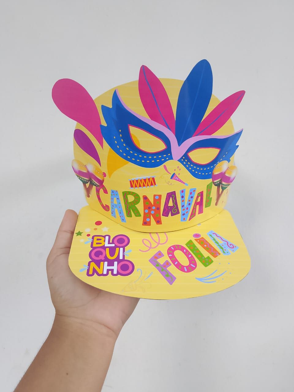 Viseira de carnaval amarela