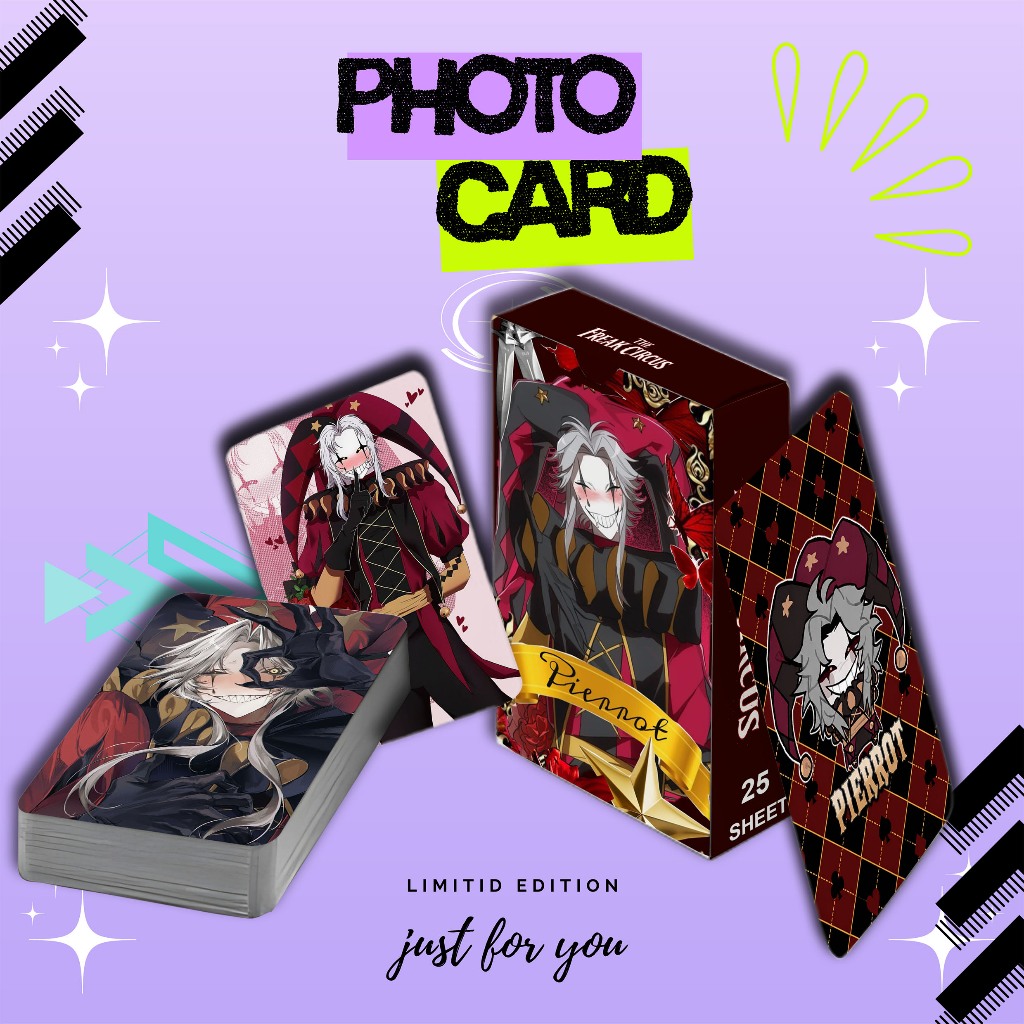 Mais Novo Conjunto De Cartões De Fotos PIERROT THE FREAK CIRCUS PREMIUM É Caixa Gratuita De 25 Folhas