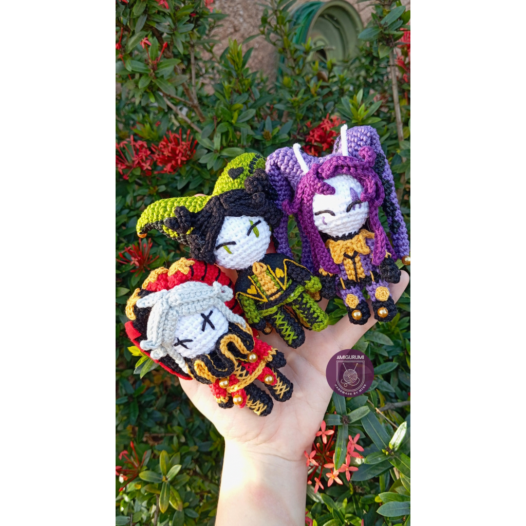 Pierrot, Harlequin e Jester - The freak Circus - em amigurumi