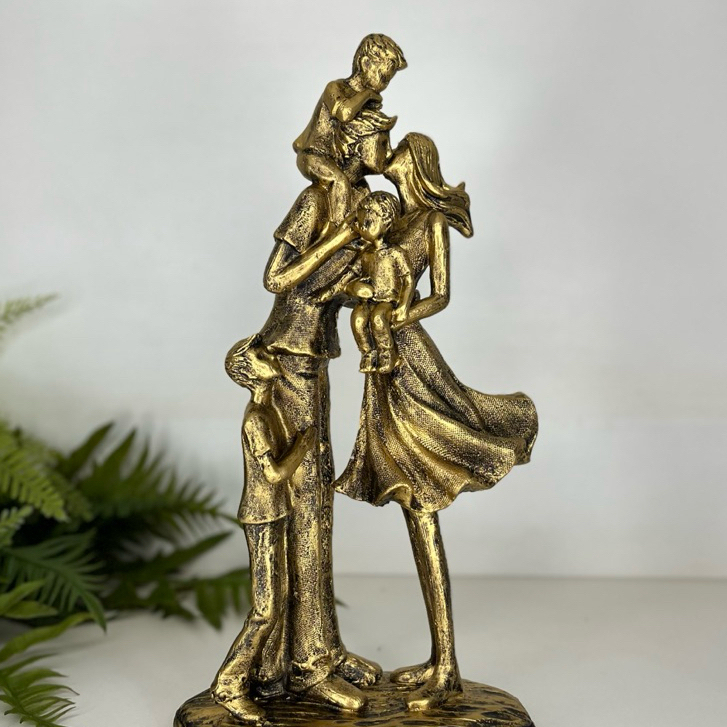 Escultura Estátua 3 MENINOS - Decoração Família Casal Filhos Garotos Decorativo Design de Interiores