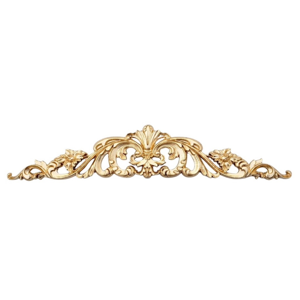 Aplique arabesco decorativo dourado em resina ornamento de parede teto boiserie design de interiores arquitetura