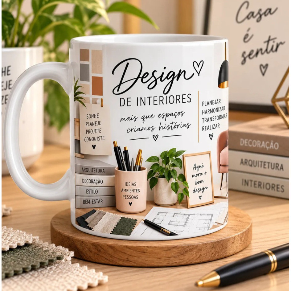 Presente Caneca Porcelana Decoração Estilo e Bom Gosto Design De Interiores Sofisticação Inspiração