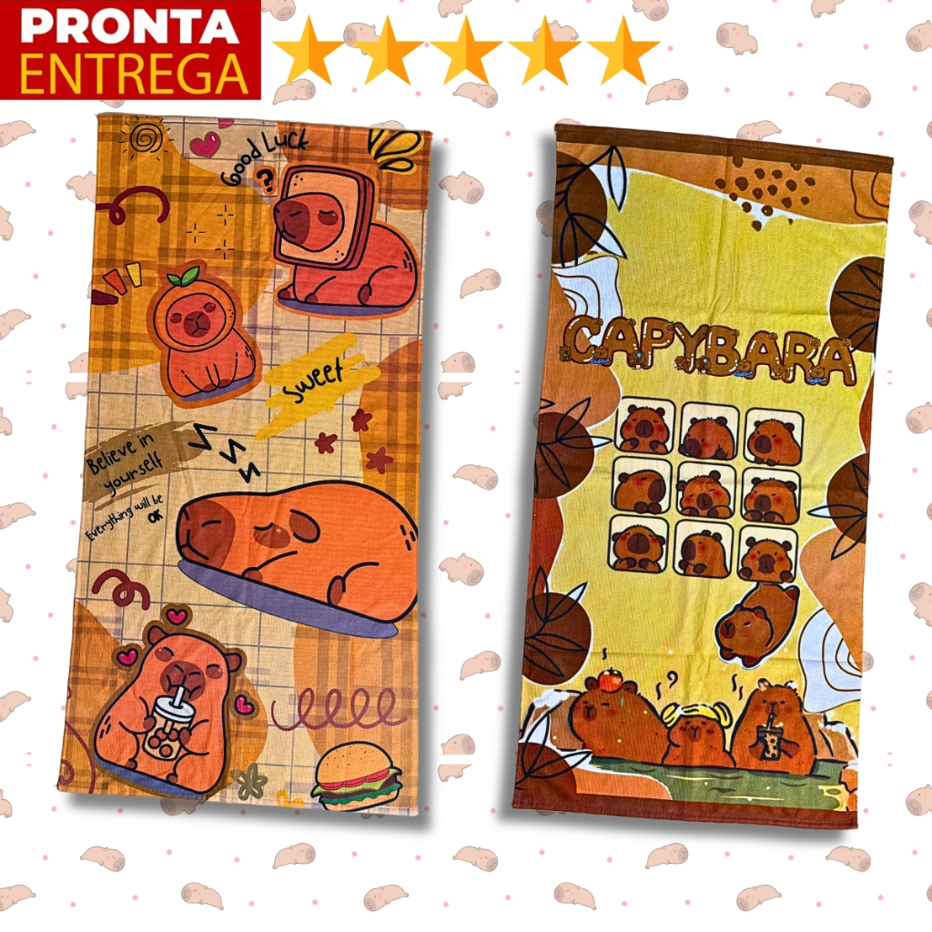 Toalha De Banho E Praia Piscina Infantil Capivara Capybara