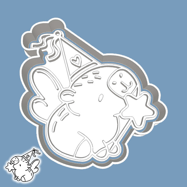 Cortador de Biscoito ANIMAIS - CAPIVARA (CAPYBARA) PRINCESA DAS FADAS