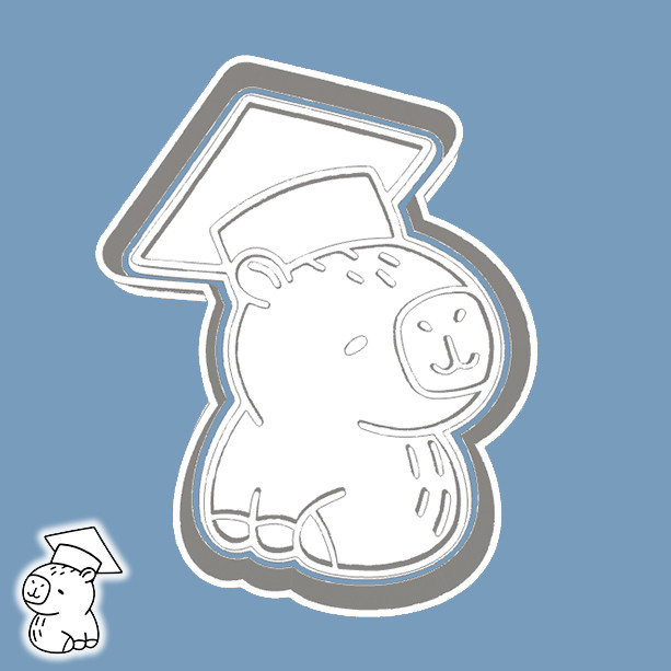 Cortador de Biscoito ANIMAIS - CAPIVARA (CAPYBARA) GRADUADO