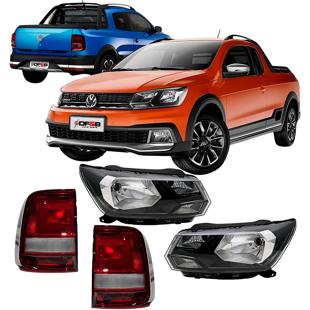 Kit Farol Foco Simples e Lanterna Saveiro G7 2017 A 2023