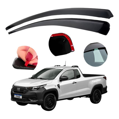 Calha De Chuva Fiat Nova Strada Cab Simples 2020 Até 2023 2p