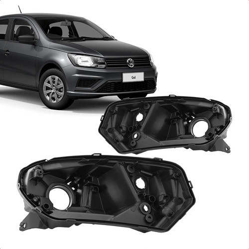 Par Carcaça Farol Gol Gviii 2018 a 2023 Volkswagen Foco Simples Ambos L