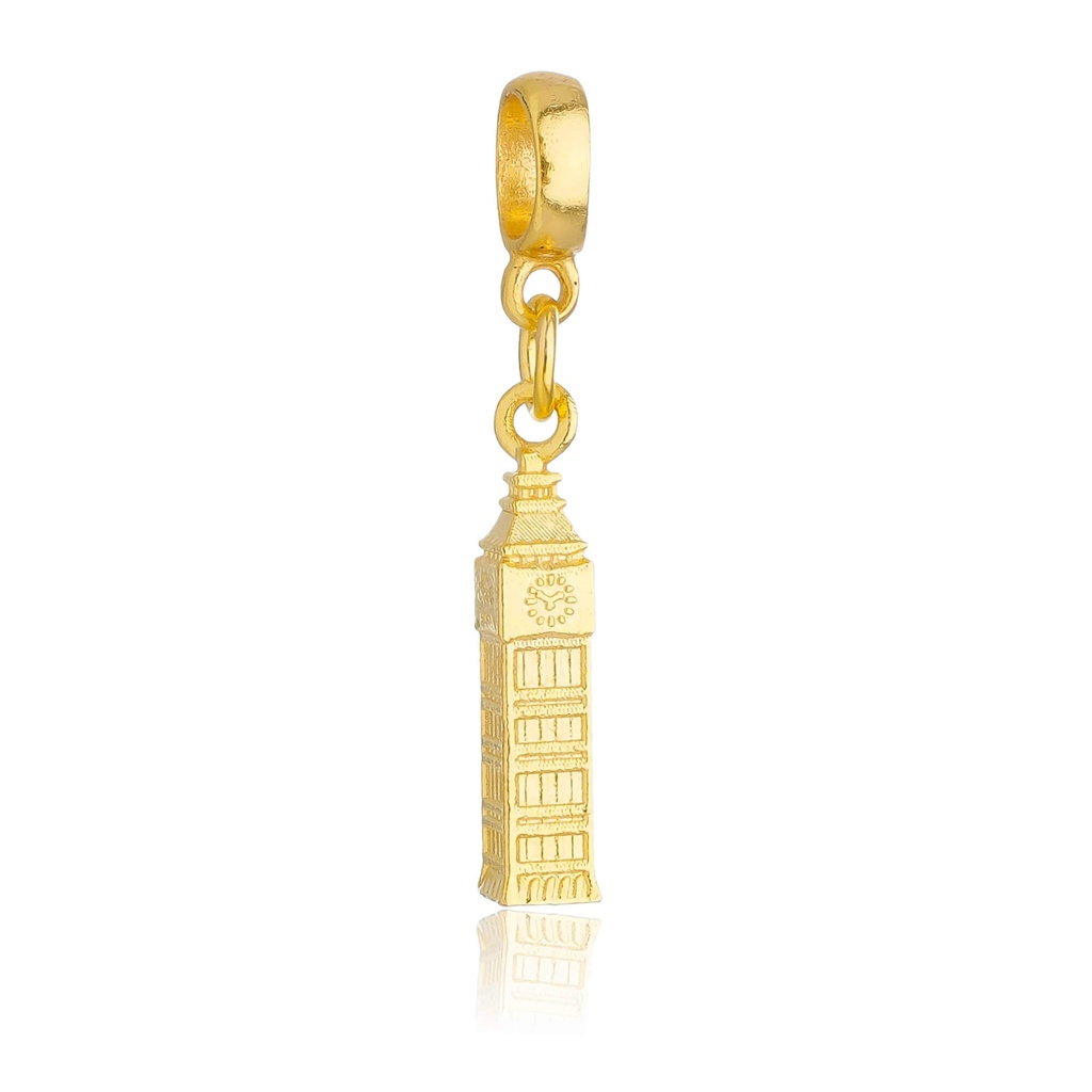 Berloque Relógio Big Ben Banhado a Ouro 18k