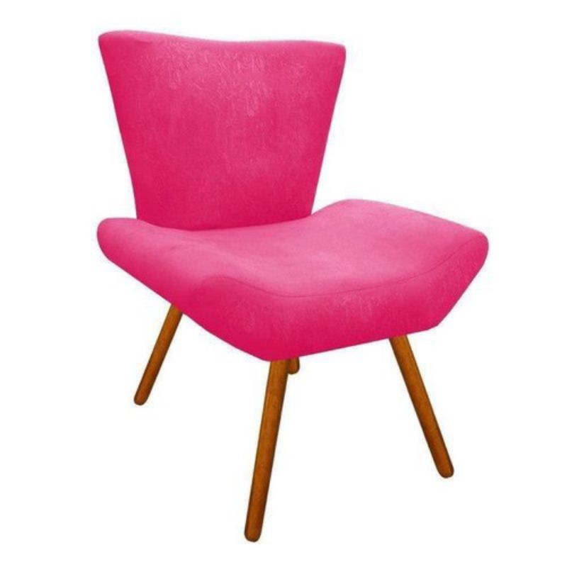 cadeira rosa  de escritório portátil salão manicure decoração casa apartamento retrô rosa