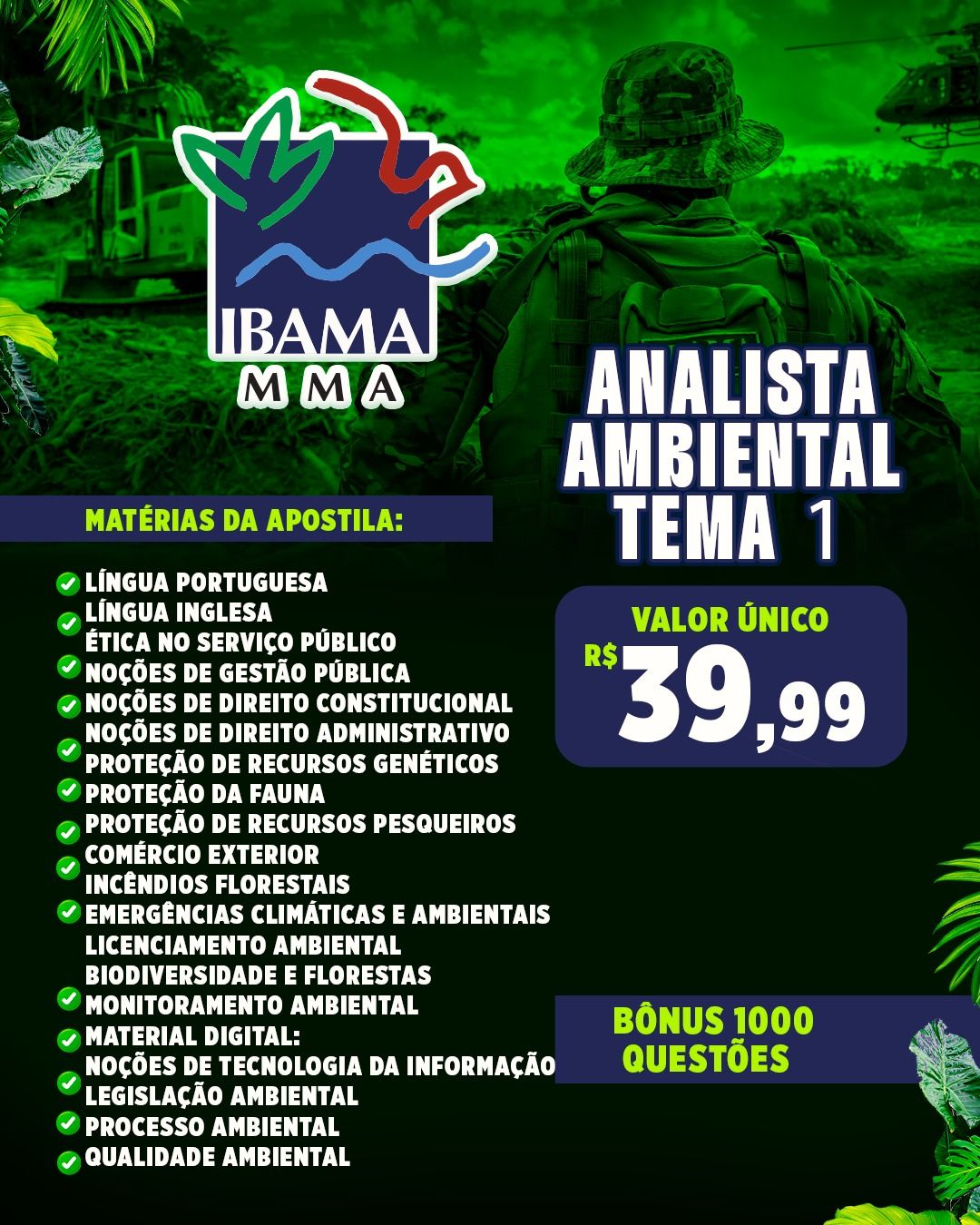 IBAMA 2025 - Analista Ambiental - Tema 1: Proteção, Conservação, Licenciamento, Monitoramento e Qualidade Ambiental
