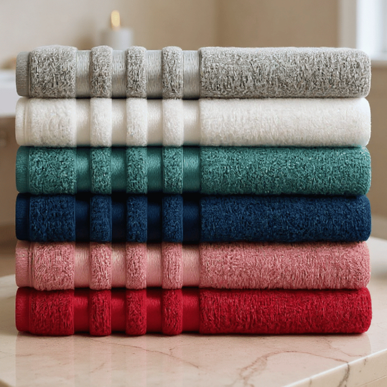 Super Kit 6pçs Toalha de Banho Coleção Nuvia 100% Algodão 62x130cm - Embeleze seu Ambiente