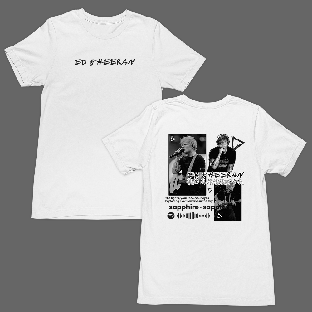 Camiseta Básica T-Shirt Ed Sheeran Sapphire Play Album Pop Music Cantor Unissex