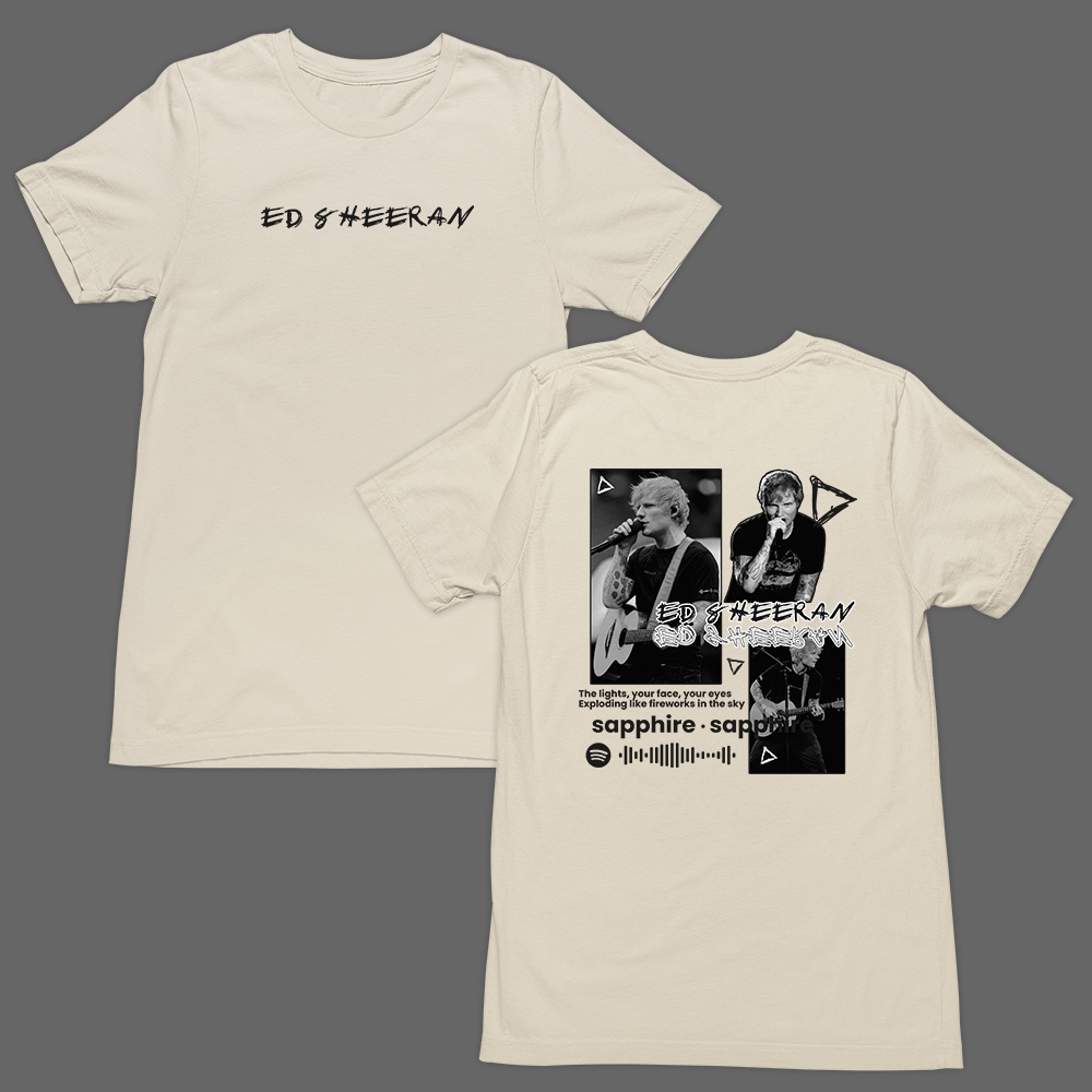 Camiseta Básica T-Shirt Ed Sheeran Cantor Pop Play Album Sapphire Music Unissex