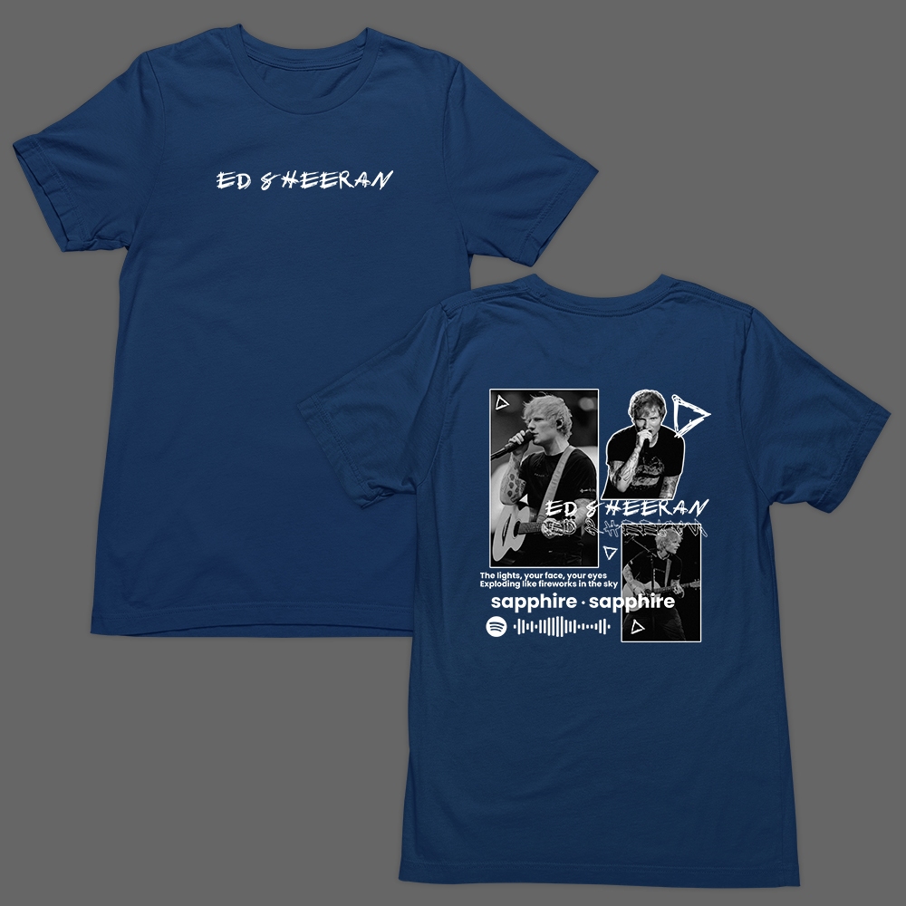 Camiseta Básica T-Shirt Ed Sheeran Cantor Pop Play Album Music Sapphire Unissex