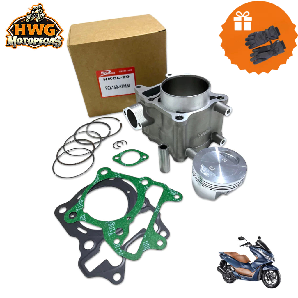 Kit Cilindro 62mm Preparado Honda Pcx 150 2014-2022 Completo HWG