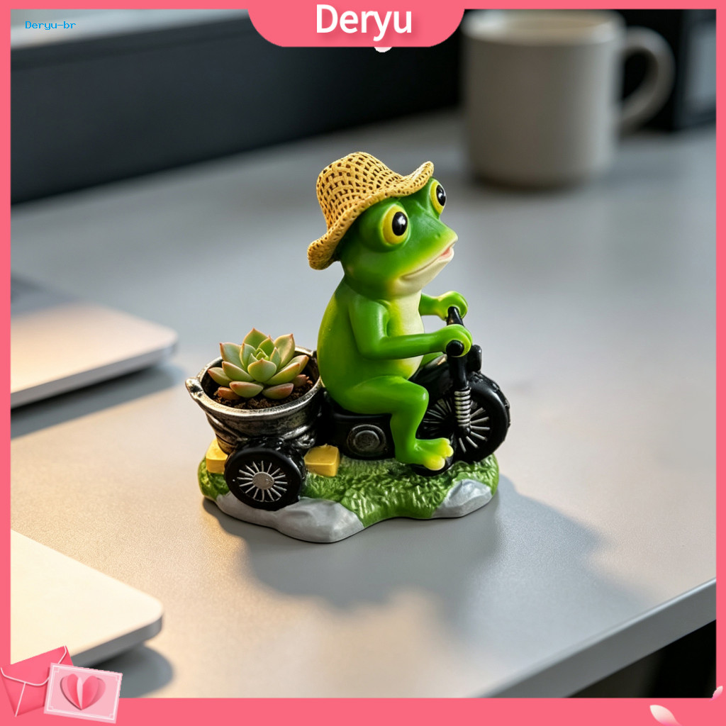 Frog Garden Statues for Outdoor Decorative Ornaments for Lawn Resin Flowerpot Weather-resistant Succulent Planter Cute C